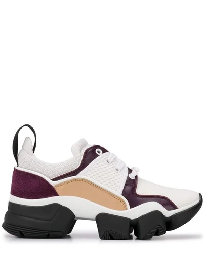 Givenchy Jaw Leather And Mesh Running Sneakers In Purple