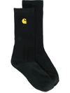Carhartt Cotton Socks With Embroidered Logo In Black