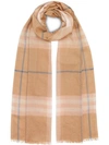 BURBERRY LIGHTWEIGHT CHECK WOOL AND SILK SCARF