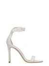 GIUSEPPE ZANOTTI WHITE LEATHER SANDALS,10846032