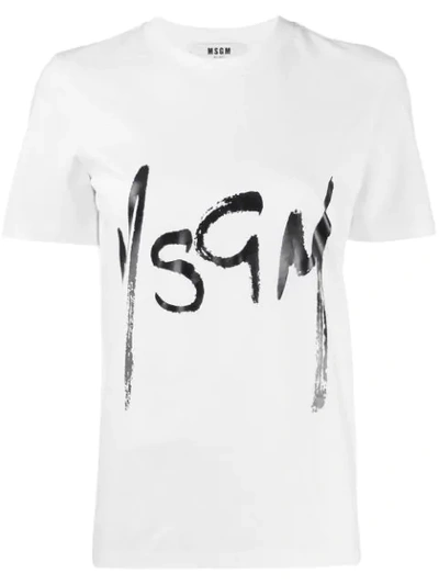 Msgm Logo印花t恤 - 白色 In White