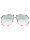 GUCCI green and red gradient lens aviator sunglasses