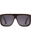 GUCCI SQUARE-FRAME SUNGLASSES WITH BLINKERS