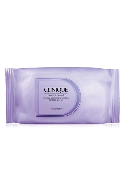 Clinique Take The Day Off Micellar Cleansing Towelettes For Face & Eyes Makeup Remover, 50 Towelettes In N,a