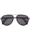 GUCCI BLACK TINTED LENS AVIATOR SUNGLASSES