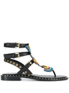 ASH ASH BEADED FLAT SANDALS - 黑色