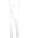 CUSHNIE CUSHNIE DRAPED DESIGN JUMPSUIT - WHITE