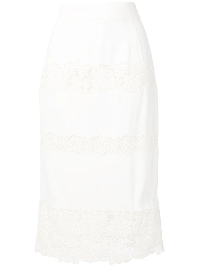 Dolce & Gabbana Lace-trimmed Skirt In White