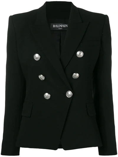Balmain Double Breasted Blazer - 黑色 In Black