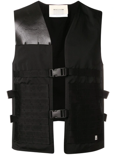 Alyx Faux Leather Panel Sleeveless Vest In Black