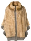 LISKA RIB TRIMMED PONCHO