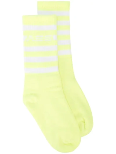 Adam Selman Sport Striped Sport Socks  In Yellow
