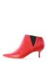 GOLDEN GOOSE ANKLE BOOT RED LEATHER,10841844