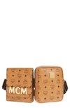 MCM STARK CANVAS DOUBLE BELT BAG - BROWN,MUZ8AVE11