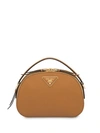 PRADA PRADA PRADA ODETTE SAFFIANO LEATHER BAG - 棕色