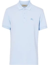 BURBERRY Check Placket Cotton Polo Shirt