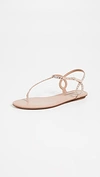 AQUAZZURA Almost Bare Crystal Flat Sandals