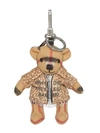 BURBERRY BURBERRY THOMAS BEAR字样印花泰迪熊吊饰钥匙扣 - 棕色