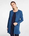 ANN TAYLOR PETITE DOUBLEWEAVE LONG PEPLUM JACKET,496429