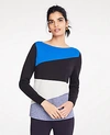 ANN TAYLOR COLORBLOCK BOATNECK SWEATER,487585