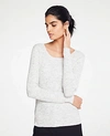 ANN TAYLOR PETITE FLECKED RIBBED SWEATER,498752