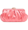 NINA CONCORD PLEATED SATIN FRAME CLUTCH - PINK,CONCORD-C