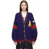 GUCCI GUCCI BLUE OVERSIZED A VARSITY CARDIGAN