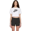 NIKE NIKE WHITE CROPPED SPORTSWEAR ESSENTIAL T-SHIRT