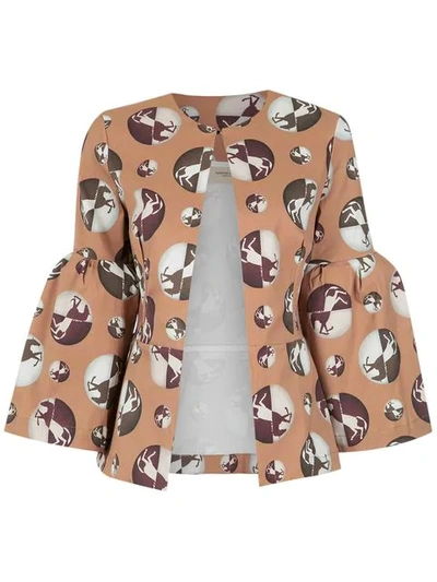 Adriana Degreas Printed Coat In Neutrals