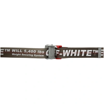 Off-white Lettering Logo Print Belt In Metallic