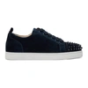 CHRISTIAN LOUBOUTIN CHRISTIAN LOUBOUTIN NAVY SUEDE LOUIS JUNIOR SPIKES SNEAKERS