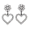 ASHLEY WILLIAMS ASHLEY WILLIAMS BLACK AND TRANSPARENT FLOWER HEART CLIP-ON EARRINGS