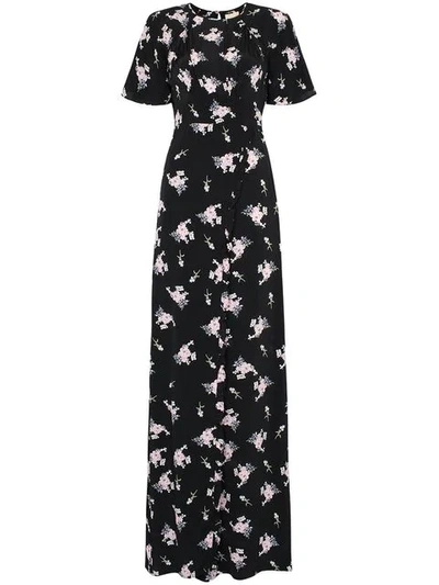 By Timo Small Bouquet Floral-print Maxi Dress In Black
