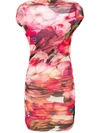 MSGM FLORAL RUCHED DRESS