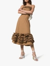 MOLLY GODDARD MOLLY GODDARD SUSIE RUFFLED DRESS,MGSS1922BROWN13480678