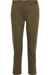 Current Elliott The Confidant Cotton-blend Twill Straight-leg Pants In Army Green