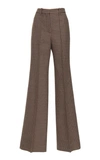 VICTORIA BECKHAM Plaid Tweed High-Waisted Wool Wide-Leg Pants,TR WID 21102
