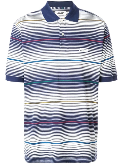 Palace Striped Polo Shirt In Blue