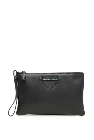 Prada Flat Pouch In Black