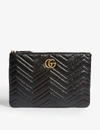 GUCCI WOMENS BLACK GG MARMONT QUILTED LEATHER POUCH,141-3006058-5255410OLET1000