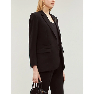 The Kooples Safety Pin-embellished Crepe Blazer In Bla01