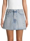 HUDSON VIVID DISTRESSED DENIM MINI SKIRT,0400099503051