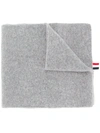 Thom Browne 4-bar Stripe Scarf In Grey