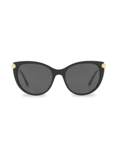 Versace 55mm Cat Eye Sunglasses - Black In Dark Grey