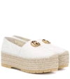 GUCCI DOUBLE G LEATHER ESPADRILLES,P00365256