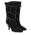 ISABEL MARANT LESTEE STUDDED SUEDE ANKLE BOOTS,P00370725
