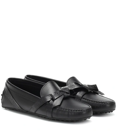 Tod's Gommino Leather Loafers In Black