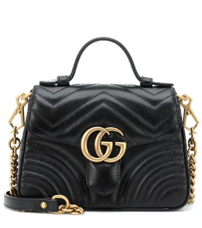 Gucci Black Marmont Mini Quilted Leather Shoulder Bag - 黑色 In Black