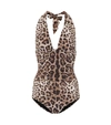 DOLCE & GABBANA LEOPARD-PRINTED ONE-PIECE SWIMSUIT,P00353763