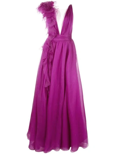 Marchesa Dressing Gown Mit Tüll In Purple